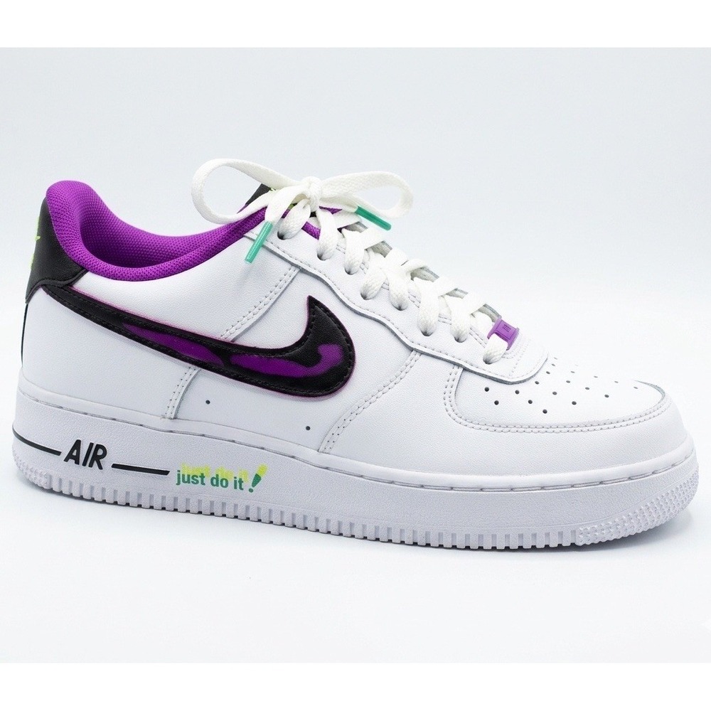 Nike Air Force 1 Low 07 LV8 GS White Purple Black DX3933-100 Size 7Y Sneaker
